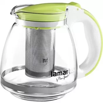 Glazen kan Lamart LT7028 groen transparant 13 cm diameter 155 mm hoogte