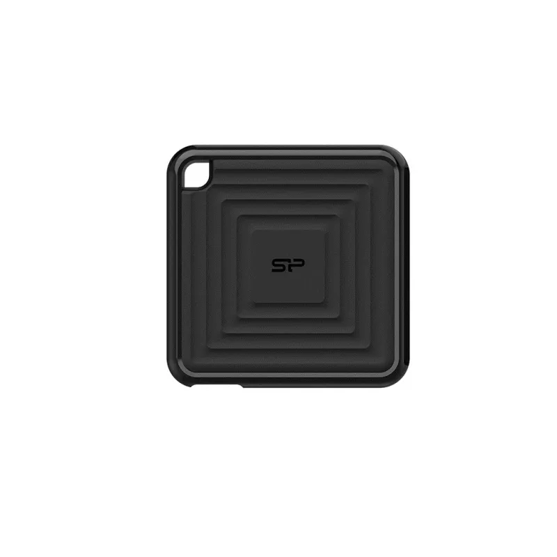 Externe SSD Silicon Power 512 GB draagbaar USB Type-C 3.2 Gen 2 PC60, 540/500 MB/s, 256-bit AES, valbestendig, zwart