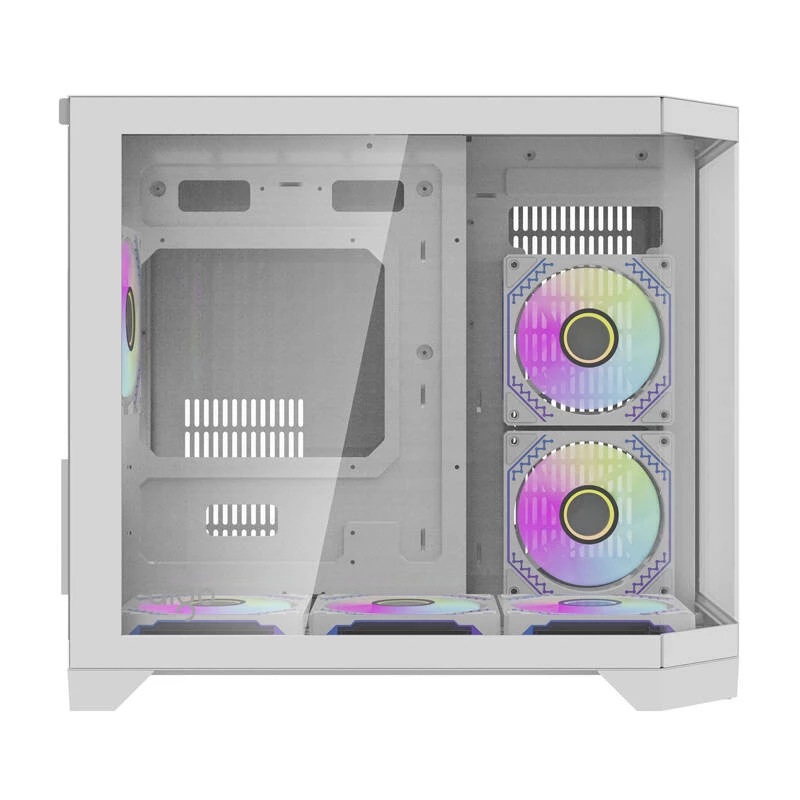 Darflash FT418 computerbehuizing + 6 aRGB-ventilatoren (wit)