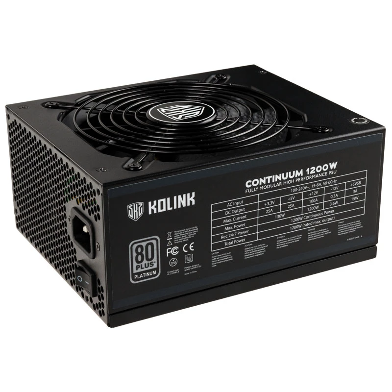 Voeding Kolink Continuum 80 PLUS Platinum modulair 1200W