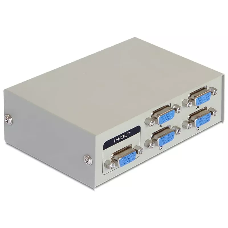 DeLock switch VGA 4 poorts handmatig bidirectioneel - beeldschermschakelaar - 4 x VGA - desktop (87635)