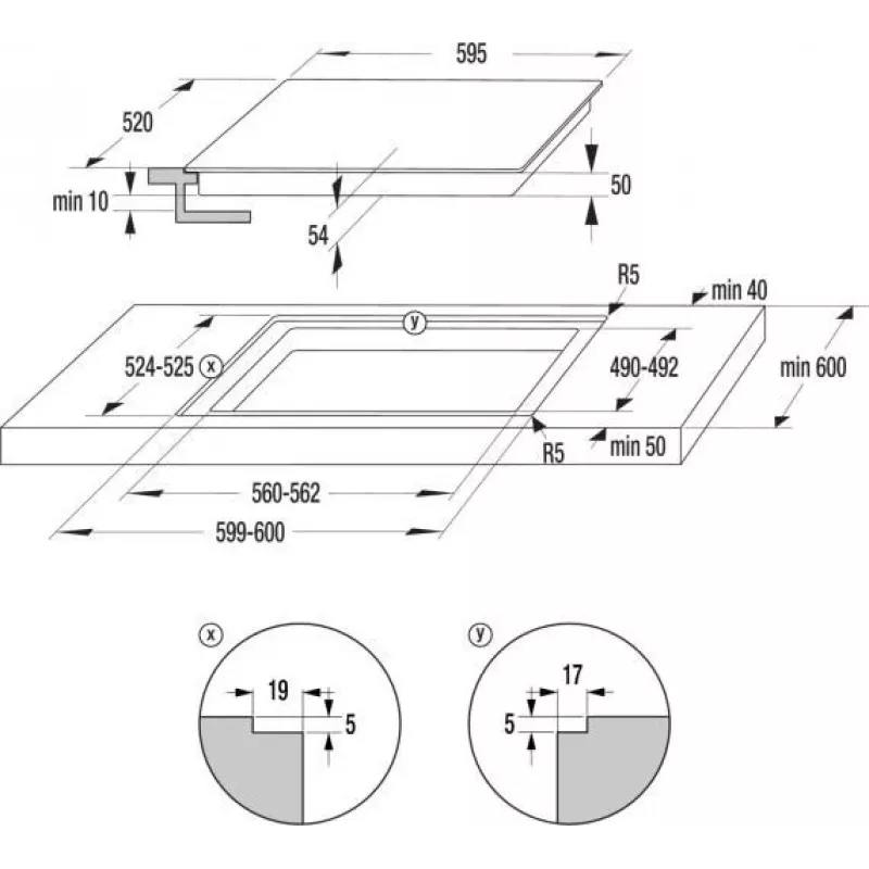 Gorenje GI6432BCWF zwart inbouw 60 cm zone-inductiekookplaat 4 zone(n)
