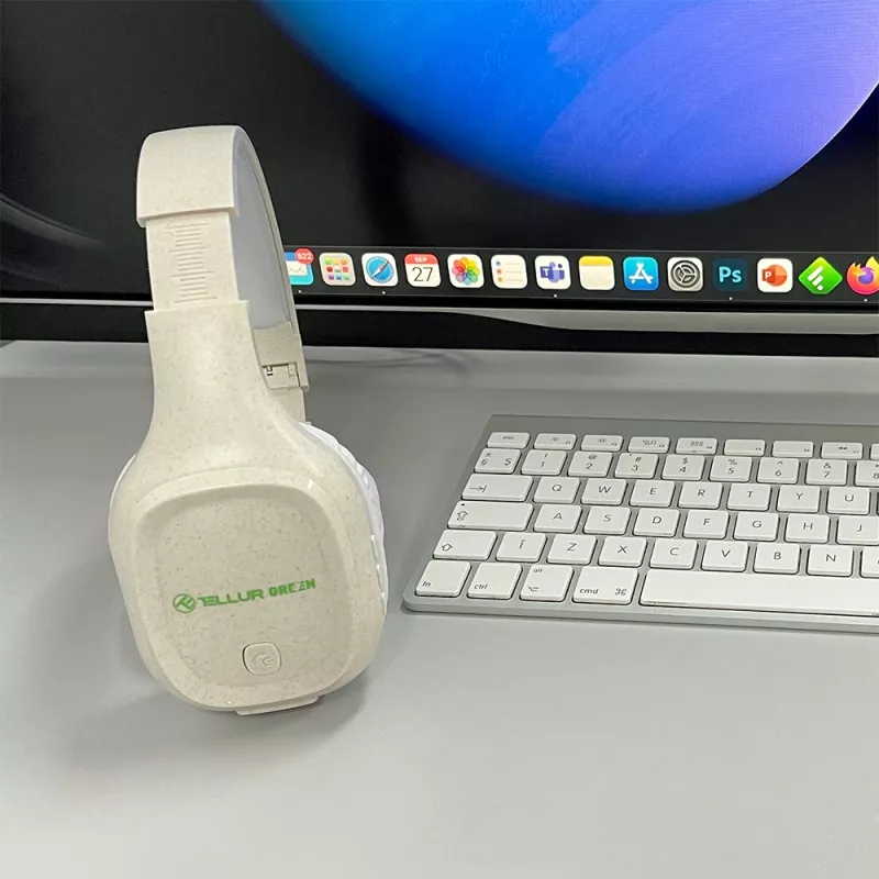 Hoofdtelefoon Tellur groen Bluetooth over-ear hoofdtelefoon Pulse opvouwbaar crème TLL511441