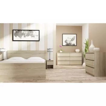 Nachtkastje top e shop M2 SONOMA — nachtkastje met 2 laden, eiken, 300×300×400 mm