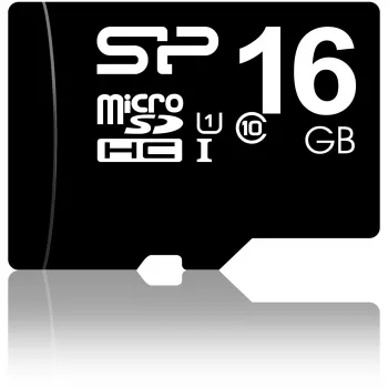 MicroSDHC-geheugenkaart Silicon Power 16GB Class 10 UHS-I U1 40 MB/s, waterdicht, zwart