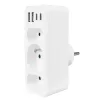 Power splitter MACLEAN MCE248 F/W — 3 AC-stopcontacten (1×16A, 2×6A) + 4×USB (2×A, 2×C PD 20W), EU-stekker, wit