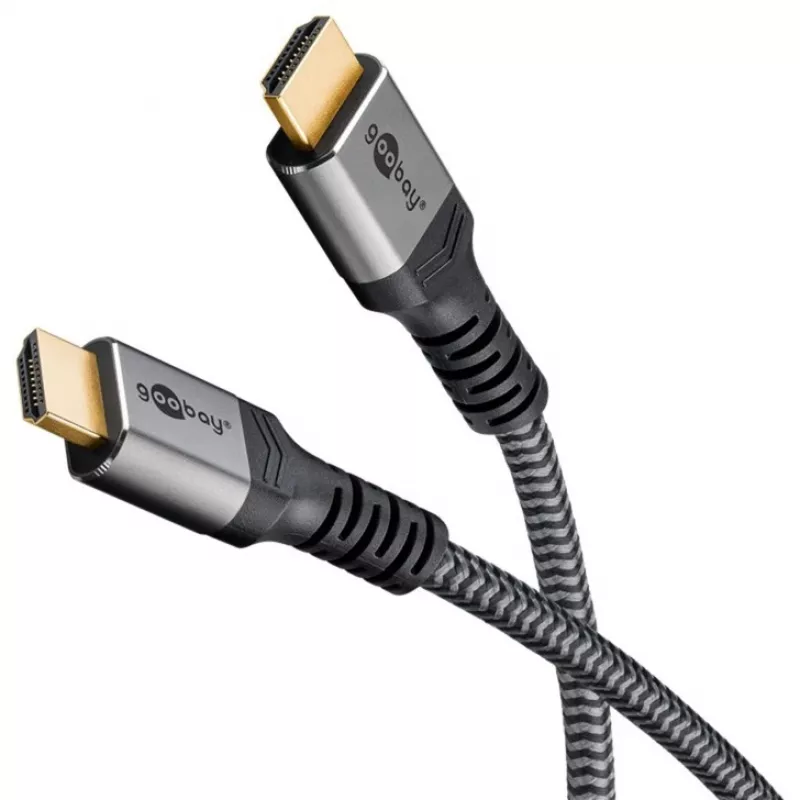 Goobay Plus High-Speed-HDMI-kabel met Ethernet, 4K @ 60Hz (grijs, 10 meter)