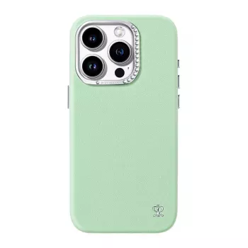 Joyroom PN-15F2 beschermhoes voor iPhone 15 Pro – groen, glinsterend, met kristallen