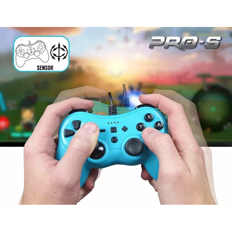 Bedrade controller SUBSONIC SA5488-1 Neon Blue — voor Nintendo Switch, bedrade verbinding