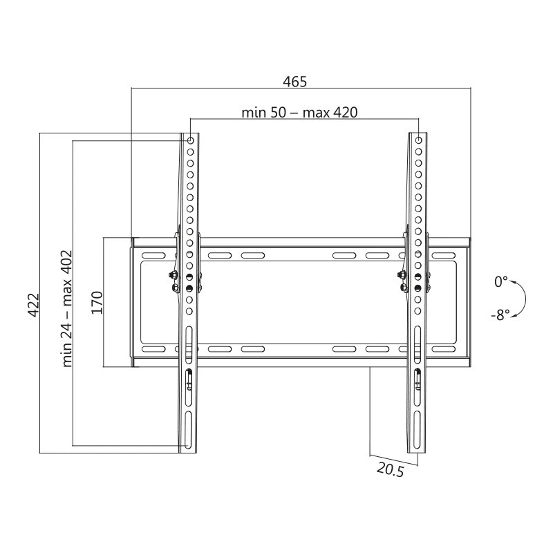 TV-wandsteun, kantelbaar, VESA, 32-55, max. 35 kg