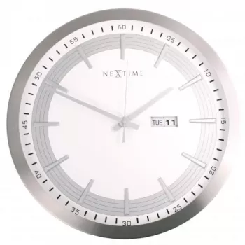NeXtime wandklok 3009 Captain, Ø44 cm, wit