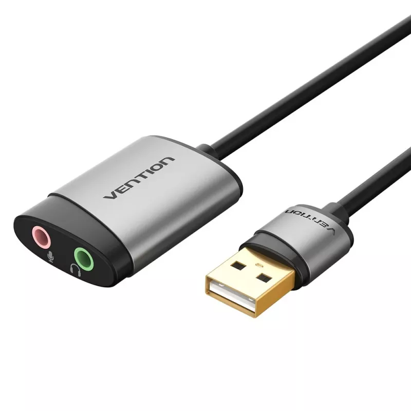Vention USB externe geluidskaart 0,15M grijs metaal type