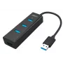 UNITEK Y-3089 interfacehub USB 3.2 Gen 1 (3.1 Gen 1) Type-A 5000 Mbit/s zwart