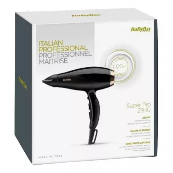 Haardroger BABYLISS Super Pro 2300, 2300 W, AC-motor, 2 snelheden, 3 warmtestanden, ionisch, Cool Shot, keramisch, 120 m³/h