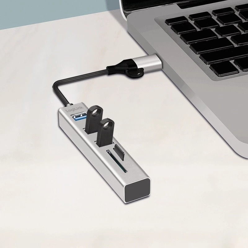 USB 3.0 hub USB-A, SD/microSD-slot, 2in1
