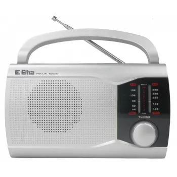 Draagbare Eltra EWA zilver radio — AM/FM-ontvanger, batterijgevoed