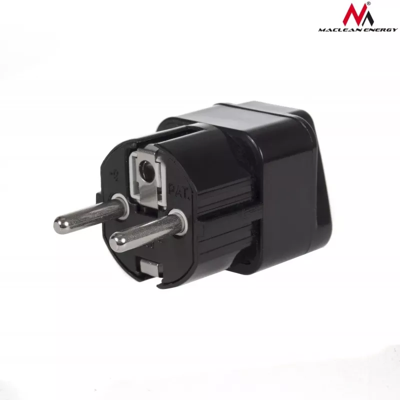 Maclean MCE155 universele stekkeradapter, UK-stopcontact naar EU-stekker, zwart