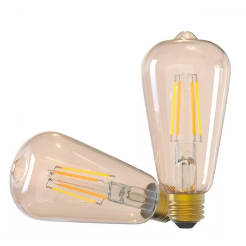 Tellur TLL331191 slimme WiFi-filamentlamp E27, 6 W, 600 lm, 2000–5000K, dimbaar, amber, warm / wit licht