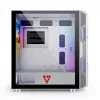 PC-behuizing MODECOM AMIRANI ARGB Midi Tower wit — ATX/ITX, 35 cm GPU, 16,5 cm CPU-koeler, 2x 200 mm ventilatoren
