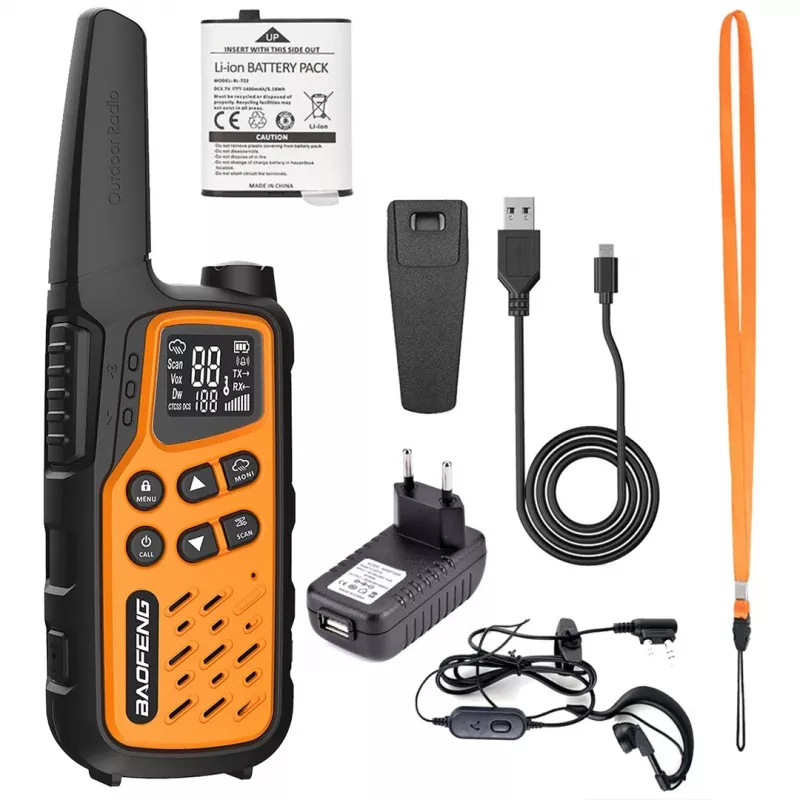 Walkietalkie Baofeng BF-T25E oranje, 2 stuks