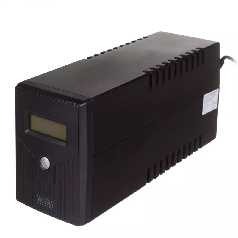 DIGITUS line-interactieve UPS, 800VA/480W 12V/9Ah x1 accu, 2x CEE 7/7 stopcontact, RJ-11, LCD (DN-170064-LCD)