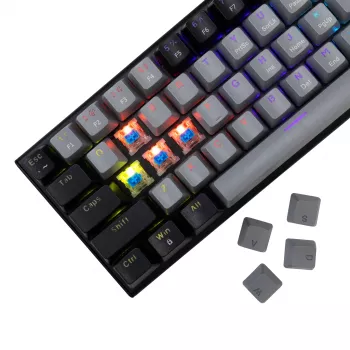 Mechanisch gaming-toetsenbord White Shark Wakizashi GK-002721V2 — grijs-zwart frame, US-layout, blauwe switches
