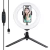 Statieflhouder Puluz met 20 cm LED-ring Vlogging PKT3073B
