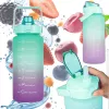 Extralink Motivatie-waterfles, 2000 ml, groen-paars, BUT-190