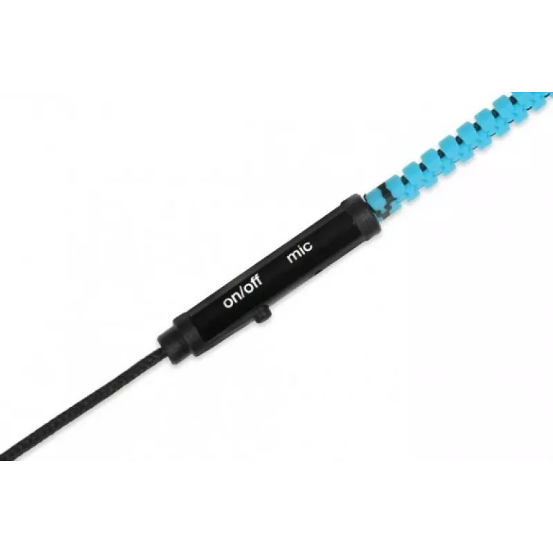 In-ear-koptelefoon met ritssluitingontwerp en microfoon