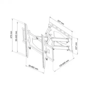 ART AR-65 tafel-tv-standaard voor flatscreens 2,03 m (80) zwart wand