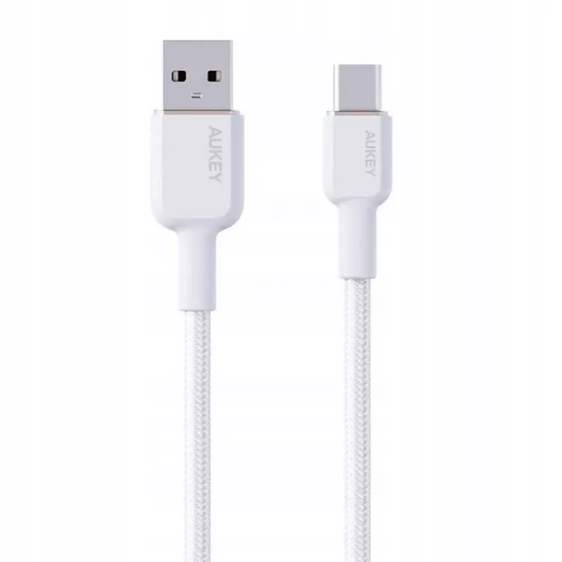 AUKEY CB-NAC1 witte nylon kabel USB-C naar USB-A