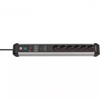 Verlengsnoer Brennenstuhl 1391010600 3m 6 stopcontacten binnen zwart zilver