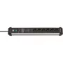 Verlengsnoer Brennenstuhl 1391010600 3m 6 stopcontacten binnen zwart zilver