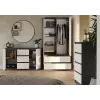 Commode 2 deuren 3 laden top e shop M-MP-K-MAL-2D3S-ANTBIA — antraciet frame, witte deuren, 1200×750×400 mm