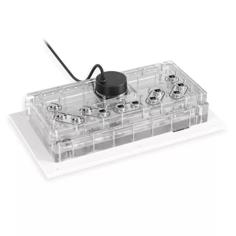 Alphacool Distroplate Apex Dark Base Pro 901 RGB Support — verdeelplaat voor pc-waterkoeling, model 14658