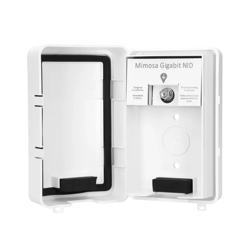 Buiteninterface, bliksemafleider met aarding Mimosa NID, 2x RJ-45, gigabit, IP54