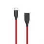 Siliconen kabel USB-Micro-USB (rood, 2 m)
