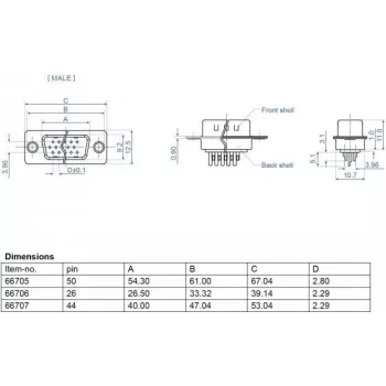 Draadverbinder DeLOCK 66707 D-Sub HD 44 pin zwart zilver