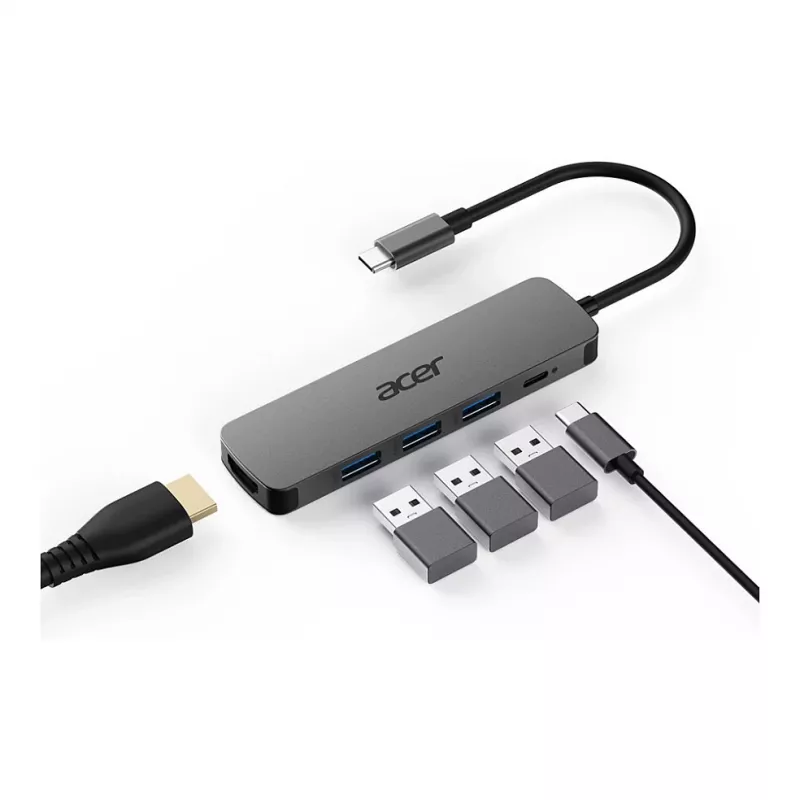 Acer 5-in-1 Type-C dongle HP.DSCAB.021 met HDMI, USB 3.0 en 100W Power Delivery