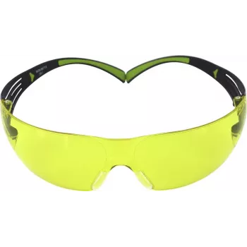 Veiligheidsbril 3M SecureFit 400 — zwart montuur, groen getinte glazen, UV-bescherming, antiaanslag