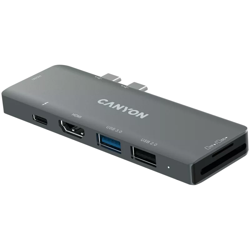 Canyon DS-5 USB 2.0 Type-C grijs SD-kaartlezer 60 Hz