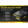 Batterijoplader Nitecore D2 — 2-vaks oplader voor AA/AAA/AAAA/C-accu's, 100–240V ingangsspanning, 4,2V uitgangsspanning, zwart