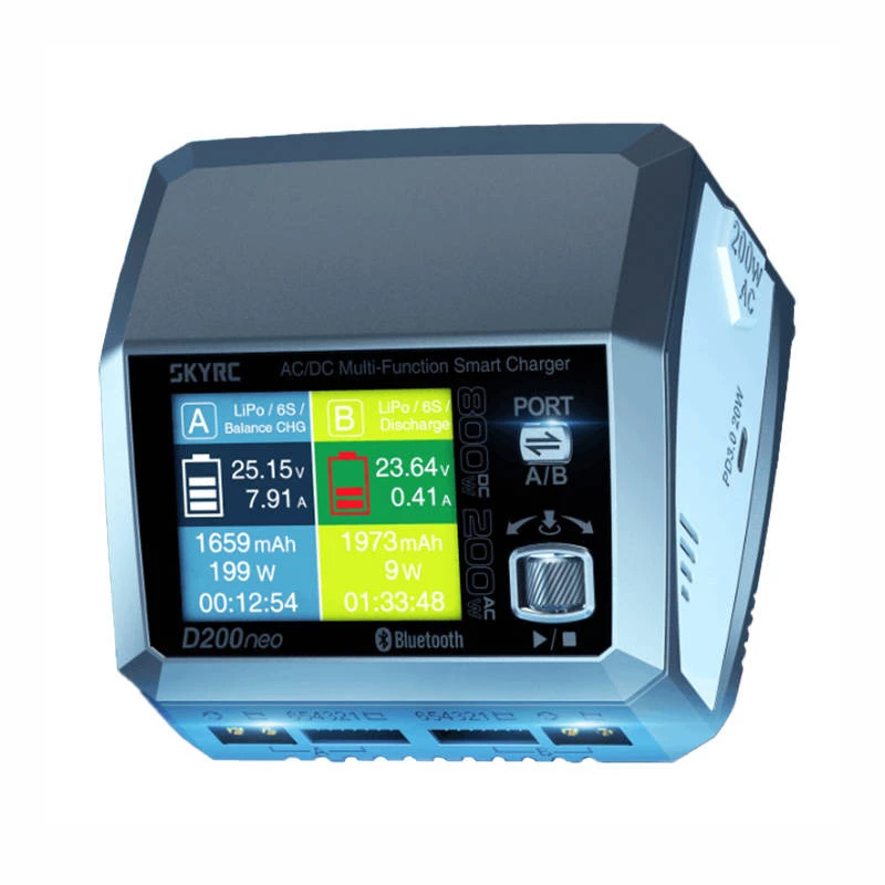 Batterijlader SkyRC D200 neo AC DC LiPo Li-Ion LiFePO4 35A