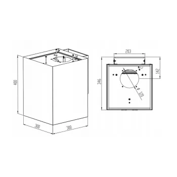 Afzuigkap MAAN Ponza Mini WPB 430 — stalen behuizing, goudglans, elektronische bediening, afstandsbediening, Ø300 mm, hoogte 400 mm