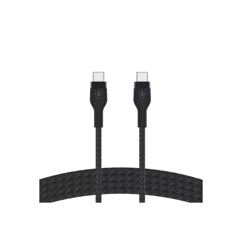 Kabel BoostCharge USB-C/USB-C gevlochten siliconen 2 m, zwart