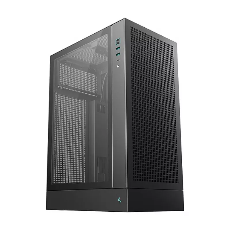 PC-behuizing DeepCool CH170 PLUS tower zwart – micro-ATX/mini-ITX, gehard glas, USB-C, voeding boven