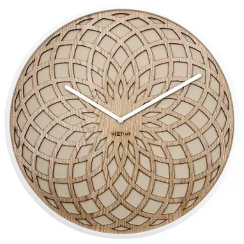 NeXtime klok 3149be Sun Large, Ø50 cm, wand, beige