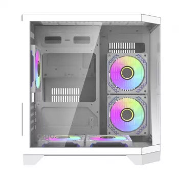 Darflash FT350 computerkast + 5 aRGB-ventilatoren (wit)