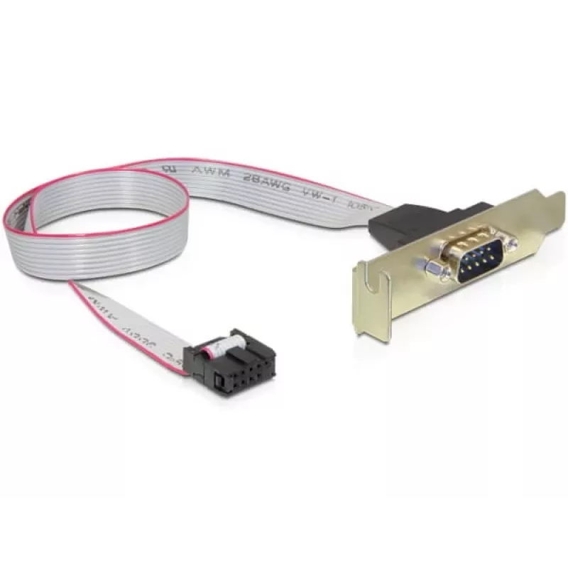 Delock low-profile sleufbeugel, 1 x seriële poort (DB9), 40 cm, grijs