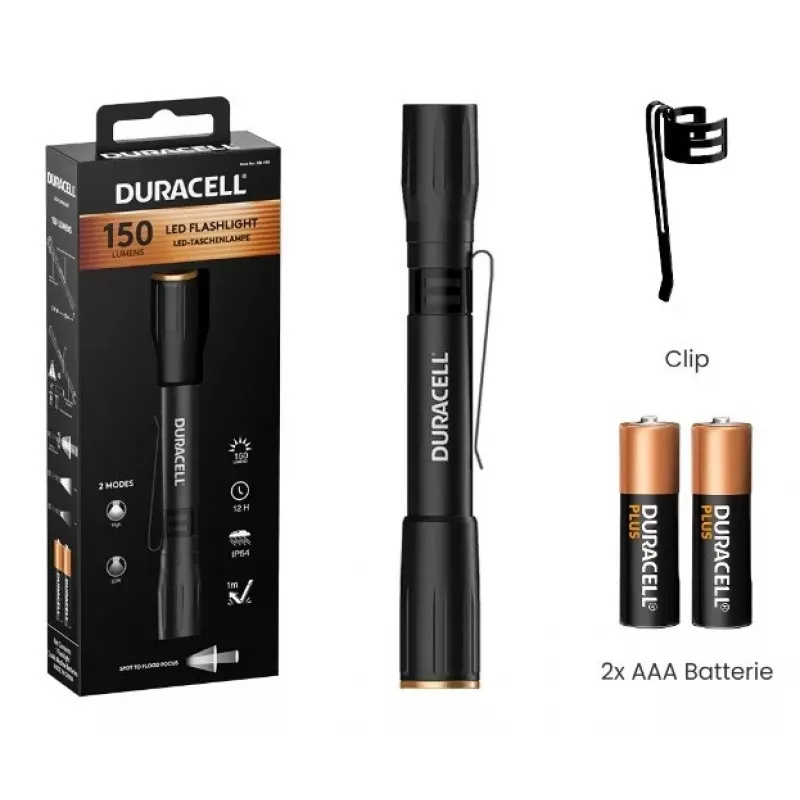 Duracell DF150 zaklamp zwart